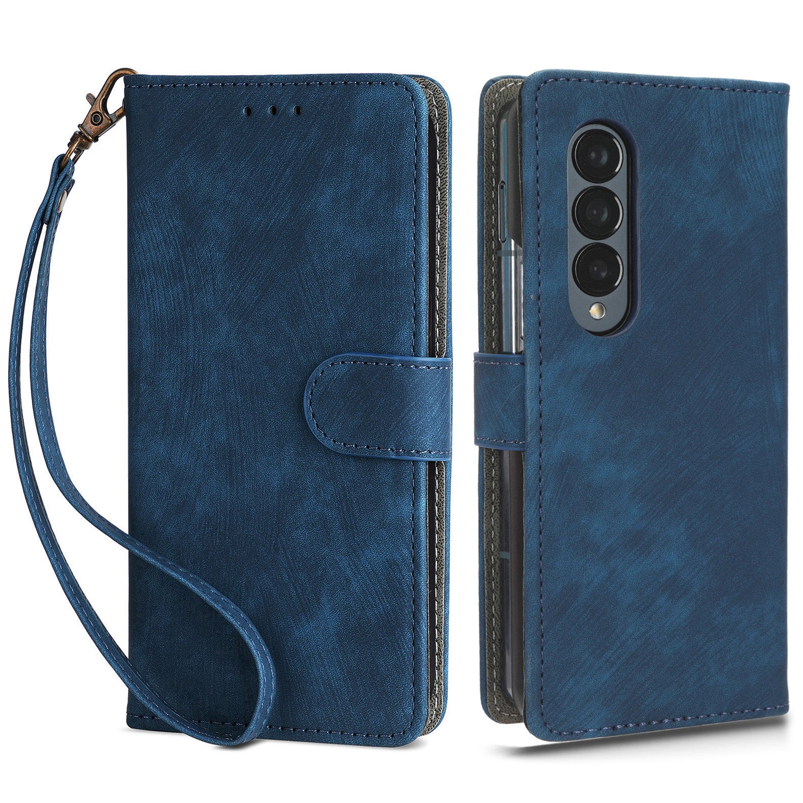 For Samsung Galaxy Z Fold3 5G Leather Phone Case RFID Blocking Wallet Stand Smartphone Cover with Strap For Samsung Galaxy Z Fold3 5G Leather Phone Case RFID Blocking Wallet Stand Smartphone Cover with Strap
